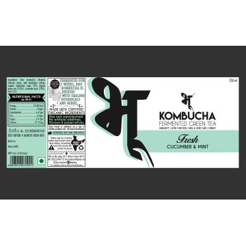 Bhu: Fermented Green Tea - Fresh: Cucumber & Mint 250ml (Pack of 1)