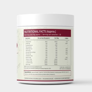 Rooted Active Naturals: Power Beets ( 250 g) - Organic Beet root powder with L arginine, L Carnitine, BCAA, Reservatrol & Stevia | Heart, Endurance, Nitric oxide booster |