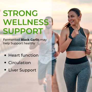 Rooted Active Naturals: Aged & Fermented Black Garlic (60 Caps, 500 mg), Cholesterol, Heart health, Blood Sugar & Liver support