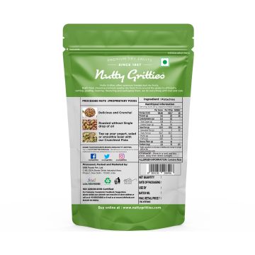 Nutty Gritties: Pista Kernels, Roasted and Unsalted -100g