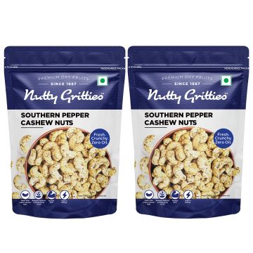 Nutty Gritties: Southern Pepper Cashew Nuts - 400g (2 Pack of 200g each)