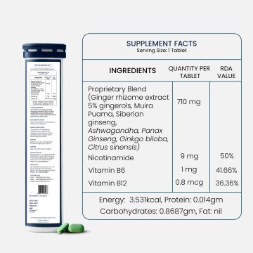 Kindly Health: Ashwagandha Reload | Stamina Booster For Men Ayurvedic Ingredients 100% Natural | B12 Ginkgo Biloba and Muira Puama | Extra Strength and Energy | 60 Tablets, Pack of 2