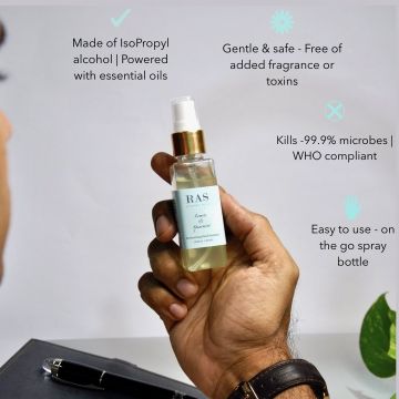 RAS Luxury Oils: Lemon & Spearmint Moisturising Hand Sanitiser Spray - 50ml