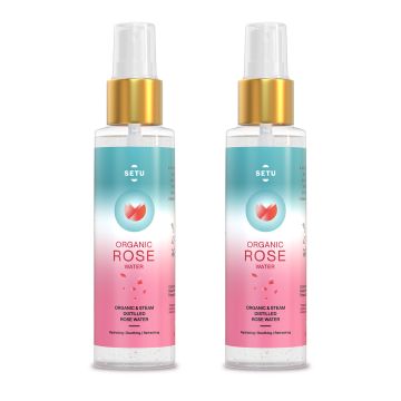SETU: Organic Rose Water/Gulab Jal Spray -100 ML(Pack of 2) |Premium Face...
