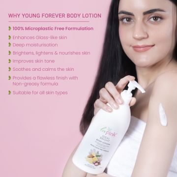 La Pink: Ideal Bright Body Lotion | 100% Microplastic Free Formula | For Glass like Brightened skin, Non Greasy Moisturiser For Dry Skin For All Skin Types | 450ml