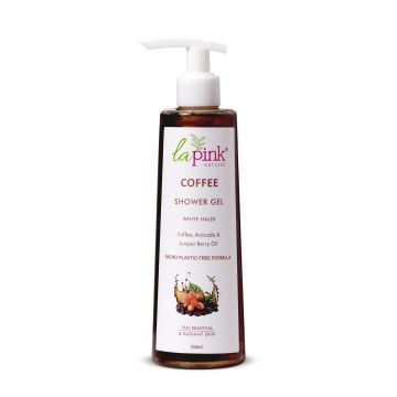 La Pink: Coffee Shower Gel with White Haldi for Tan Removal and Radiant Skin | 100% Microplastic Free Formulation | Suitable for All Skin Types | 250 ML