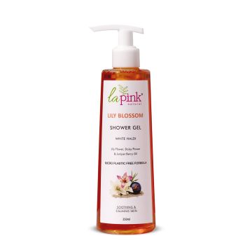 La Pink: Lily Blossom Shower Gel with White Haldi for Soothing and Calming Skin | 100% Microplastic Free Formulation | Suitable for All Skin Types | 250 ML