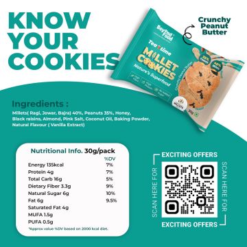 Beyond Food: Millet Cookies - Crunchy Peanut Butter (Pack of 12)
