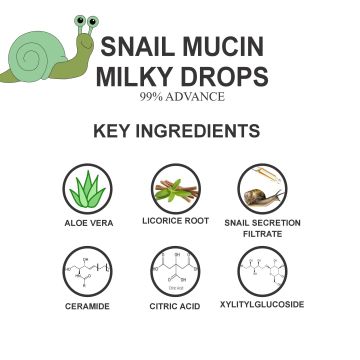 Love Earth: Snail Mucin Milky Drops Face Serum | 30ml