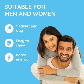 Nector: Biotin Blueberry Sugar Free Chewable Tablets for Hair Skin & Nails | Pack of 2 | 30 Tablets each