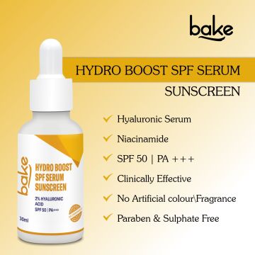 Bake Cosmetics:   2% Hyaluronic Acid Sunscreen Serum with SPF 50 PA++++