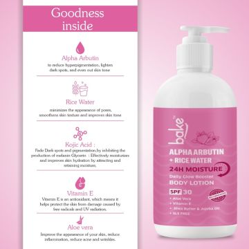 Bake Cosmetics:   Alpha Arbutin Body Lotion SPF 30 PA+++