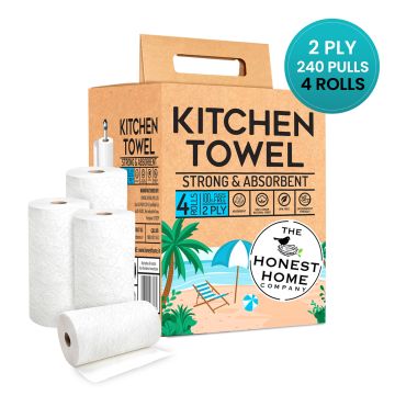 The Honest Home Company: Kitchen Towel Rolls | Pack of 4 Rolls (2 PLY)