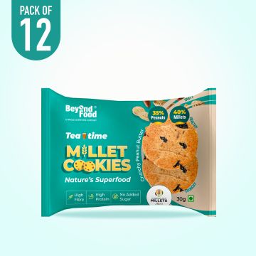 Beyond Food: Millet Cookies - Crunchy Peanut Butter (Pack of 12)