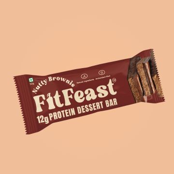 FitFeast: Protein Bars Nutty Brownie | 50g EachPack of 12