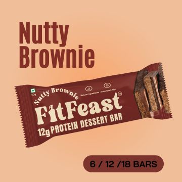 FitFeast: Protein Bars Nutty Brownie | 50g EachPack of 12