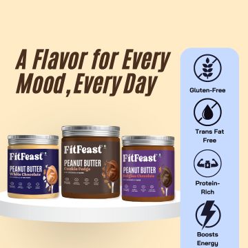 FitFeast: FitFeast Peanut Butter Combo | 400gms EachPack of 3
