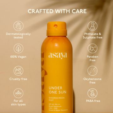 Asaya: SPF 65+ Sunscreen Spray with Aloe Vera - 100ml