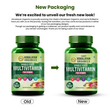 Vlado's Himalayan Organics: Whole Food Multivitamin for Women || With Natural Vitamins, Minerals, Extracts || Best for Energy, Brain, Bone Health || 60 Veg Capsules