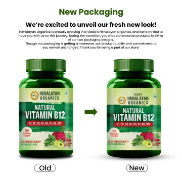 Vlado's Himalayan Organics: Plant Based Vitamin B12 Natural- 120 Veg Capsules