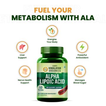 Vlado's Himalayan Organics: Alpha Lipoic Acid 300mg | Boost Liver Function, Healthy Blood Sugar, Antioxidant | 60 Veg Tablets