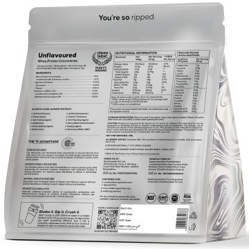 Wellbeing Nutrition: 100% Raw Whey Protein Concentrate (Unflavoured) | 27g Protein, 12.7g EAA, 6g BCAA | 4B CFU Probiotics & Natural Digestive Enzymes | No Bloating, Easy to Digest | 1kg
