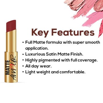 Jaquline USA: Matte Amour Matte Lipstick 3.5g Flirtatious 06