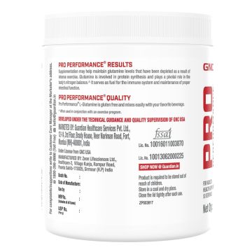 GNC: Pro Performance L-Glutamine 5000 mg  Unflavoured | 250 gm