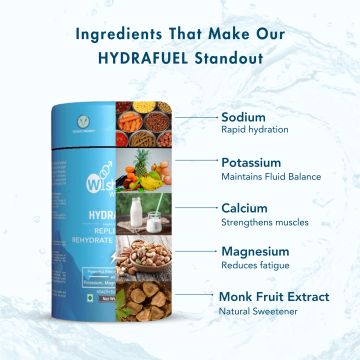 Wishnew Wellness: HYDRAFUEL Blueberry Flavor | Instant Drink Mix | 20 Servings | Replenish, Rehydrate & Energize | 100% Vegetarian