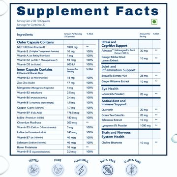 Wishnew Wellness: DAILY RITUAL Men 50+ Multivitamin | Delayed Release Capsules for Optimal Absorption | 22 Essential Nutrients with Cognitive & Joint Support | Overall Health & Vitality - 60 Vegetarian Capsules