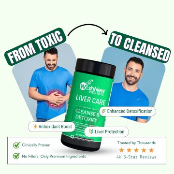 Wishnew Wellness: LIVER CARE | Detoxifying Liver Support with NAC, Milk Thistle, and Curmate95 | 60 Vegetarian Capsules