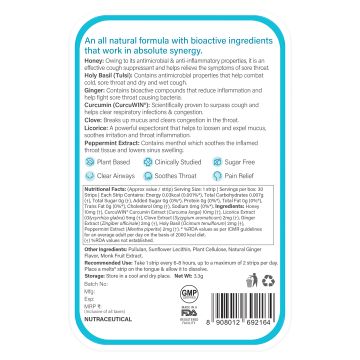 Wellbeing Nutrition: Instant Throat Relief Melts - 30 Oral Strips