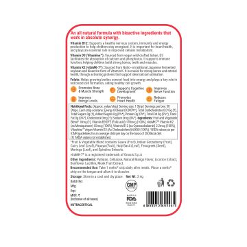 Wellbeing Nutrition: Iron Man Melts | Kids Organic Vitamin B12, D3+K2 and Folate - Mango Flavor (30 Oral Thin Strips)