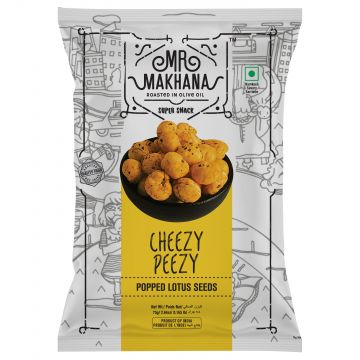 Mr. Makhana: Combo of  LIME CHILLI, CHEESY PEEZY, PIRI PIRI, PUDINA-PARTY & CREAM & ONION - (Pack of 5) - 75gm each