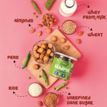 Gladful: Almondy Protein mini cookies for kids and families Cookies - 150 gm (Pack of 3)