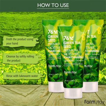 Farmstay: Green Tea Seed Premium Moisture Foam Cleansing - 100ml