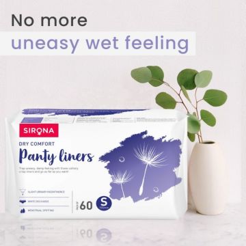 Sirona: Ultra-Thin Premium Panty Liners (Regular Flow)  60 Counts - Small
