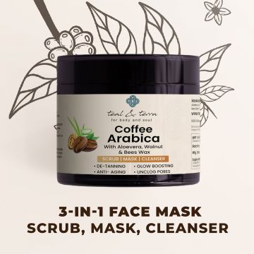 Teal and Terra: 3-In-1 Face Mask Coffee Arabica - 100gm