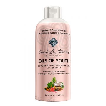 Teal and Terra: Luxury Hydrating Body Oil After Bath With Argan & Rose Oil -...