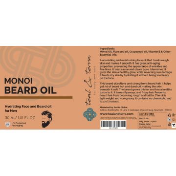 Teal and Terra: Monoi Beard Oil - 30ml