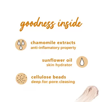 Plum: Chamomile & White Tea Brighten-Up Face Scrub - 75gm