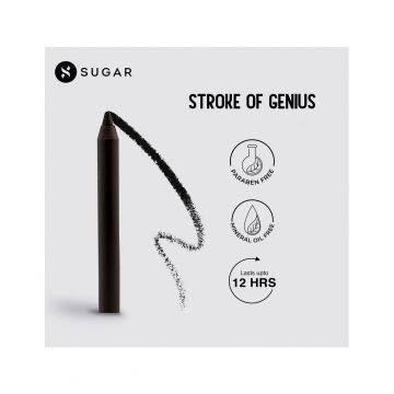 Sugar Cosmetics : Stroke Of Genius - Heavy-duty Kohl - 01 Back To Black (Black) - 1.2gm