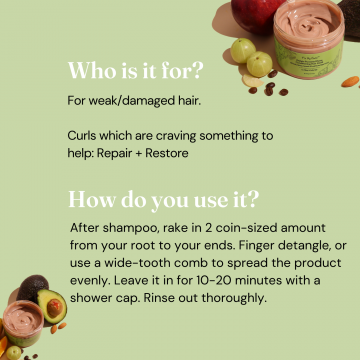 Fix My Curls : Protein Powered Deep Conditioning Mask With Amla, Quinoa, Avocado Oil, & Brown Algae Extract for Curly and Wavy Hair -300gm