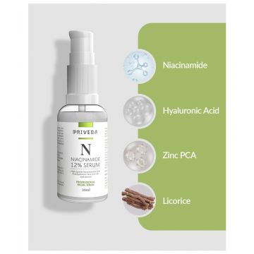 Priveda: Niacinamide Face Serum For Acne Marks And Acne Prone Skin For Men and Women - 30ml