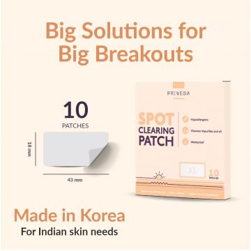 Priveda: Spot clearing Patch, Hydrocolloid Large Acne Pimple Patch Spot Treatment - 10 Patches