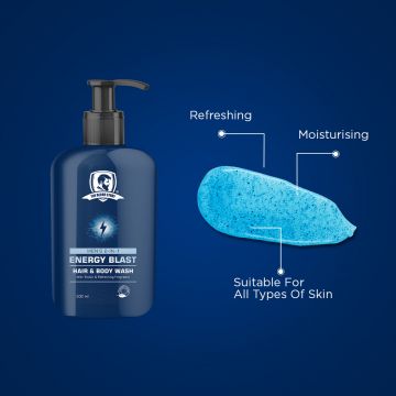 The Beard Story: Mens 2-in-1 Energy Blast , Hair & Body Wash - 200 ml