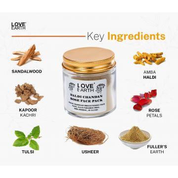 Love Earth: Haldi Chandan Rose Face Pack - 50g
