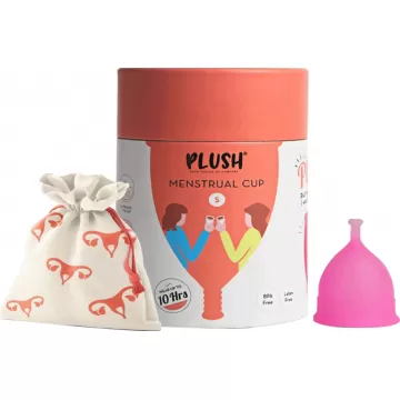 Plush: 100% Reusable Menstrual Cup for Women with Cotton Pouch - Small