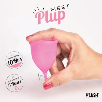 Plush: 100% Reusable Menstrual Cup for Women with Cotton Pouch - Small