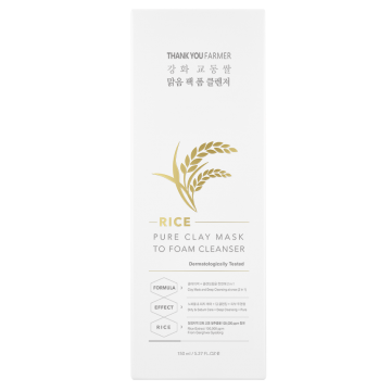 Thank You Farmer: Rice Pure Clay Mask to Foam Cleanser - 150ml